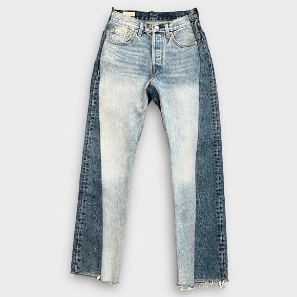 Levi's Premium 501 SPLICED JEANS Size W24/ L30 - Picture 3 of 11